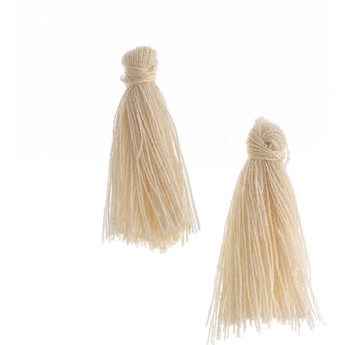 Components - 1in Cotton Tassels - Ivory (Pack of 20)