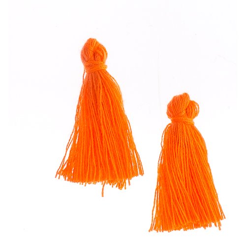 Components - 1in Cotton Tassels - Orange (Pack of 20)