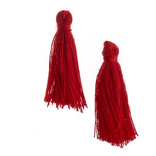 Components - 1in Cotton Tassels - Red (Pack of 20)