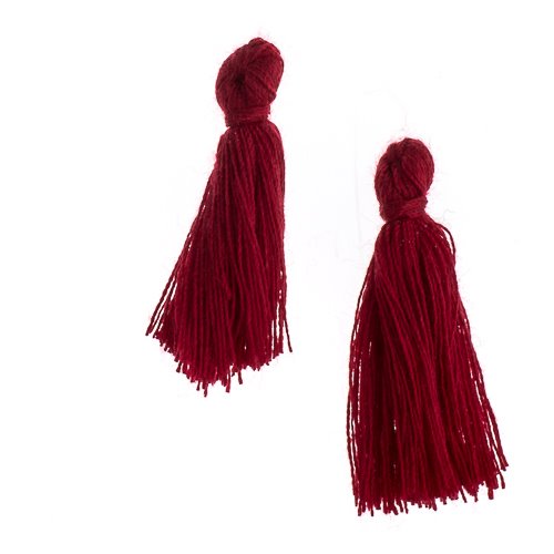 Components - 1in Cotton Tassels - Red (Pack of 20)