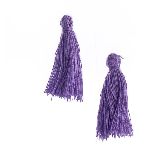 Components - 1in Cotton Tassels - Purple (Pack of 20)