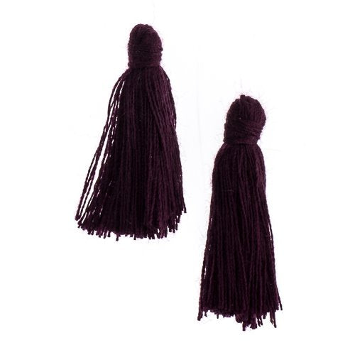 Components - 1in Cotton Tassels - Eggplant (Pack of 20)