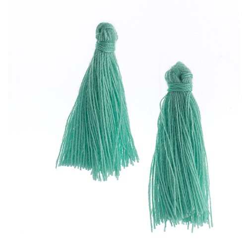 Components - 1in Cotton Tassels - Turquoise Green (Pack of 20)