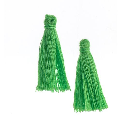 Components - 1in Cotton Tassels - Grass Green (Pack of 20)