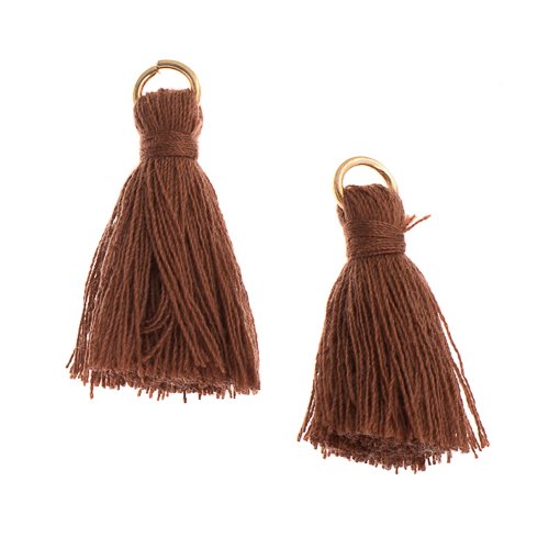 Components - 1in Poly Cotton Tassels - Brown (Pack of 10)