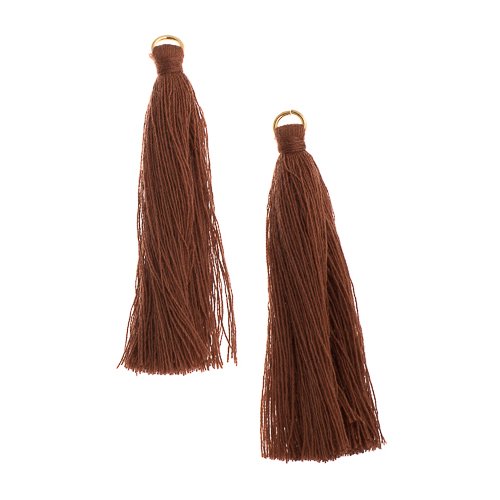 Components - 2.25in Poly Cotton Tassels - Brown (Pack of 10)