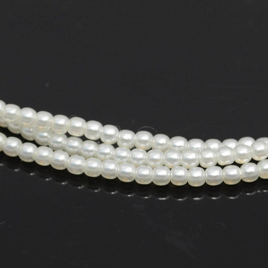 Glass Pearls - 2mm - Round - White (Strand 88)
