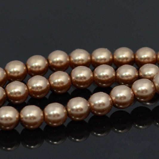 Glass Pearls - 6mm - Round - Bronze (strand 30)