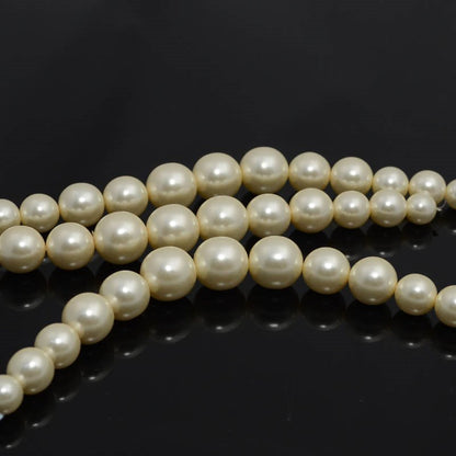 Glass Pearls - 10-16mm - Graduated Rounds - Cream (Strand 13)