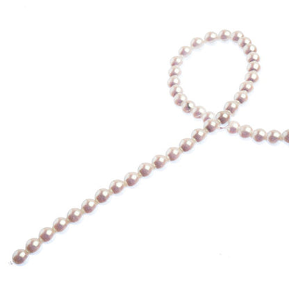 Glass Pearls - 4mm - Round - Iridescent White (Strand 45)