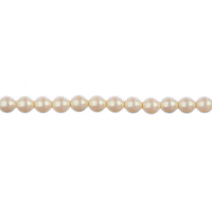 Glass Pearls - 4mm - Round - Iridescent Light Cream (Strand 45)