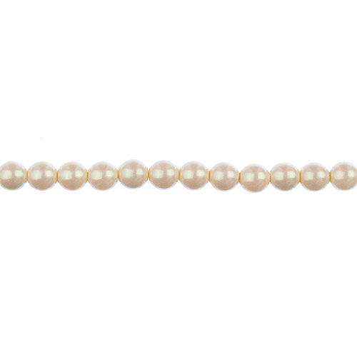 Glass Pearls - 4mm - Round - Iridescent Light Cream (Strand 45)