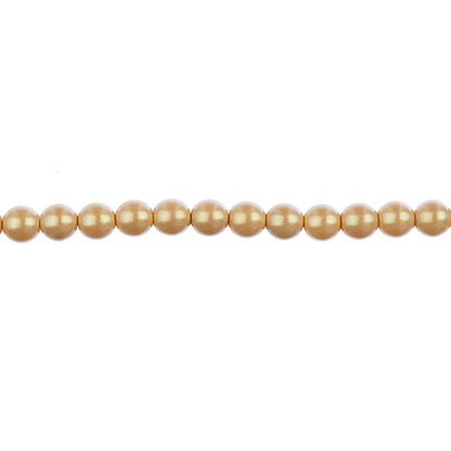 Glass Pearls - 4mm - Round - Iridescent Dark Cream (Strand 45)