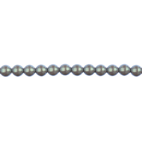 Glass Pearls - 4mm - Round - Iridescent Grey (Strand 45)