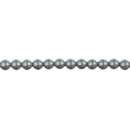 Glass Pearls - 4mm - Round - Iridescent Grey (Strand 45)
