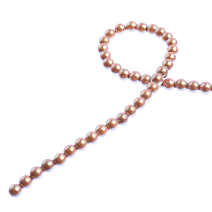 Glass Pearls - 4mm - Round - Iridescent Powder Pink (Strand 45)