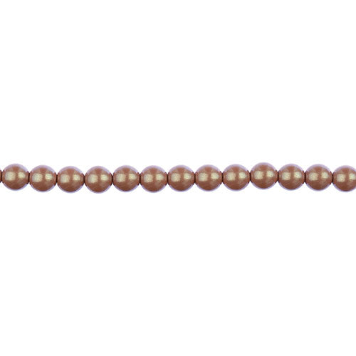 Glass Pearls - 4mm - Round - Iridescent Powder Pink (Strand 45)