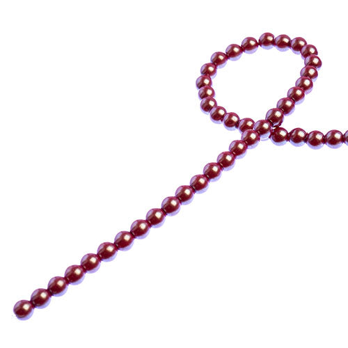 Glass Pearls - 4mm - Round - Iridescent Red (Strand 45)
