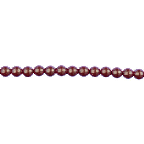 Glass Pearls - 4mm - Round - Iridescent Red (Strand 45)