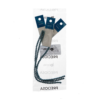 Glass Pearls - 4mm - Round - Iridescent Blue Grey (Strand 45)