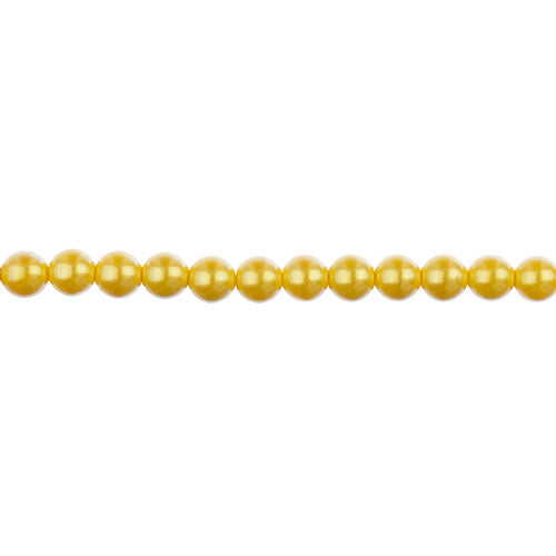 Glass Pearls - 4mm - Round - Iridescent Yellow (Strand 45)