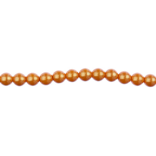 Glass Pearls - 4mm - Round - Iridescent Orange (Strand 45)