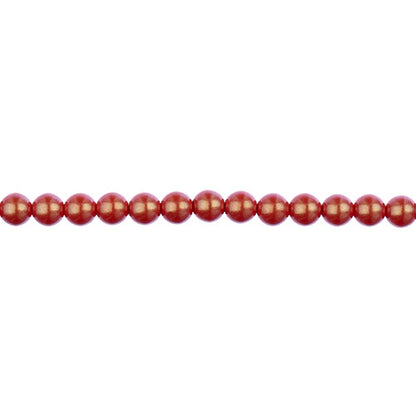 Glass Pearls - 4mm - Round - Iridescent Coral (Strand 45)