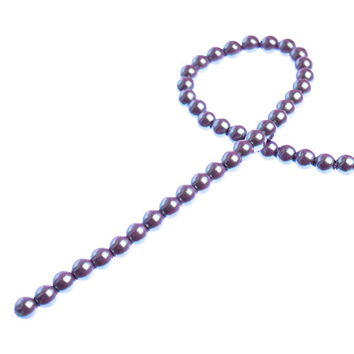 Glass Pearls - 4mm - Round - Iridescent Lavender (Strand 45)