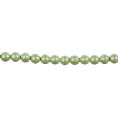 Glass Pearls - 4mm - Round - Iridescent Light Pea (Strand 45)