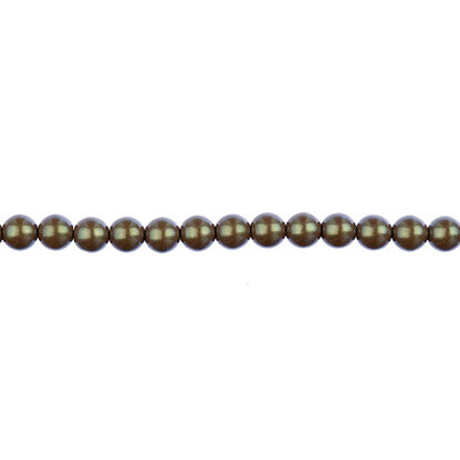 Glass Pearls - 4mm - Round - Iridescent Hazelnut (Strand 45)