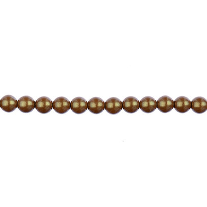 Glass Pearls - 4mm - Round - Iridescent Sandy Brown (Strand 45)