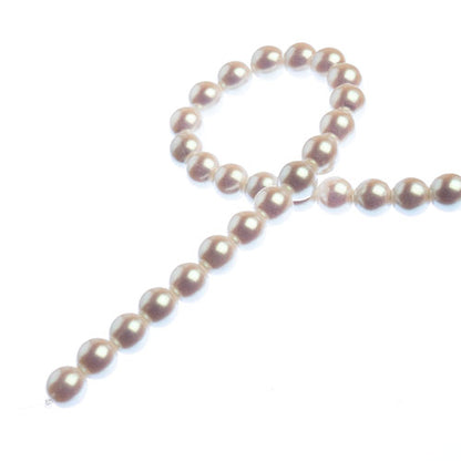 Glass Pearls - 6mm - Round - Iridescent White (Strand 30)