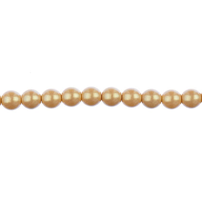 Glass Pearls - 6mm - Round - Iridescent Dark Cream (Strand 30)