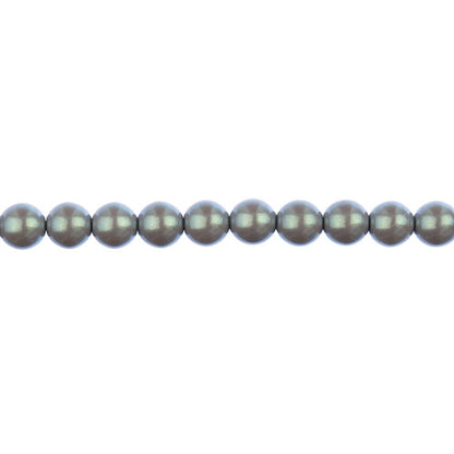 Glass Pearls - 6mm - Round - Iridescent Grey (Strand 30)