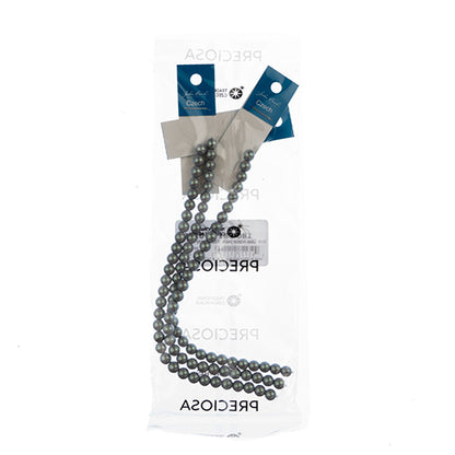 Glass Pearls - 6mm - Round - Iridescent Grey (Strand 30)