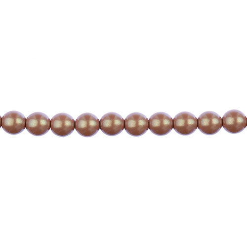 Glass Pearls - 6mm - Round - Iridescent Powder Pink (Strand 30)