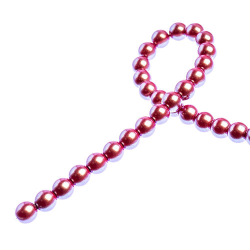Glass Pearls - 6mm - Round - Iridescent Red (Strand 30)