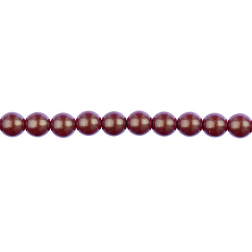 Glass Pearls - 6mm - Round - Iridescent Red (Strand 30)