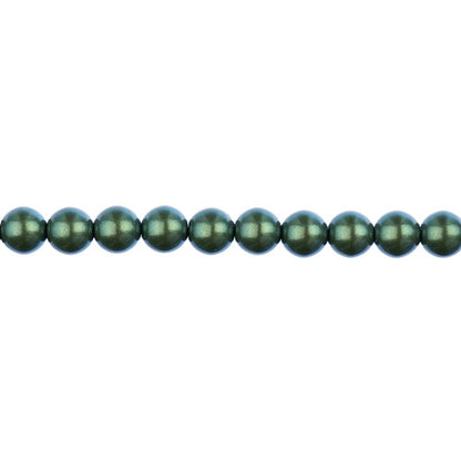 Glass Pearls - 6mm - Round - Iridescent Green (Strand 30)