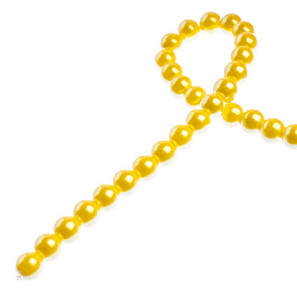 Glass Pearls - 6mm - Round - Iridescent Yellow (Strand 30)
