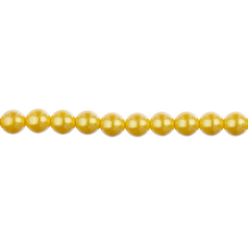 Glass Pearls - 6mm - Round - Iridescent Yellow (Strand 30)