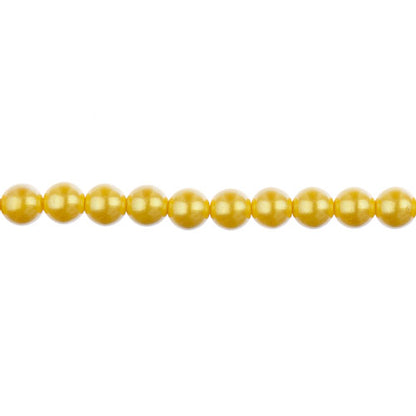 Glass Pearls - 6mm - Round - Iridescent Yellow (Strand 30)