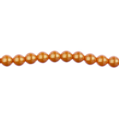 Glass Pearls - 6mm - Round - Iridescent Orange (Strand 30)