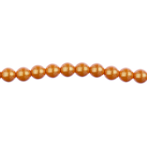 Glass Pearls - 6mm - Round - Iridescent Orange (Strand 30)