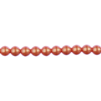 Glass Pearls - 6mm - Round - Iridescent Light Coral (Strand 30)