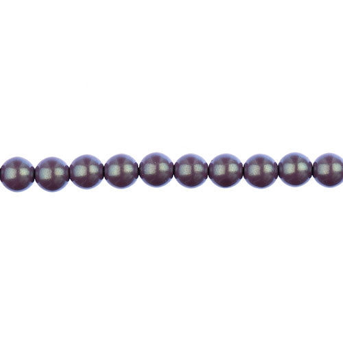 Glass Pearls - 6mm - Round - Iridescent Lavender (Strand 30)