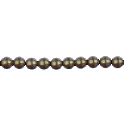 Glass Pearls - 6mm - Round - Iridescent Hazelnut (Strand 30)