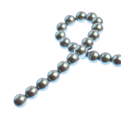Glass Pearls - 8mm - Round - Iridescent Grey (Strand 23)