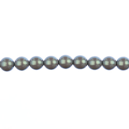 Glass Pearls - 8mm - Round - Iridescent Grey (Strand 23)