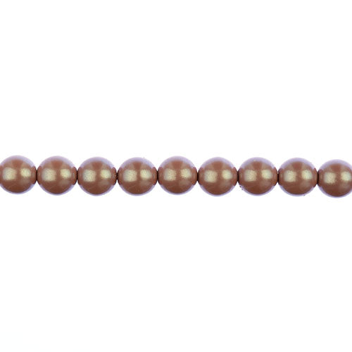 Glass Pearls - 8mm - Round - Iridescent Powder Pink (Strand 23)